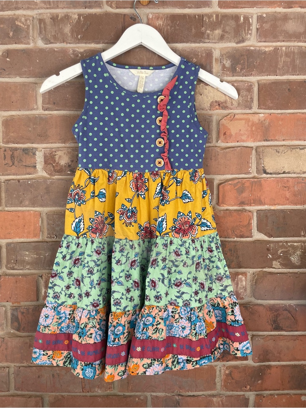 Matilda Jane Tiered Floral & Polka Dot Dress size 8 #251